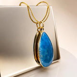 Super Blue Larimar Gold Plated Pendant