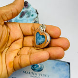 Larimar Heart Pendant - Super Blue AAA+ 925 Sterling Silver Fine Larimar Jewelry