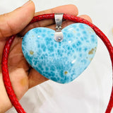 Large Larimar Heart Necklace