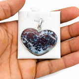 Larimar Jasper Heart Pendant in 925 Sterling Silver
