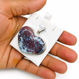 Larimar Jasper Heart Pendant in 925 Sterling Silver