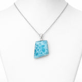 AAA Larimar Trapezoid Pendant in 925 Sterling Silver