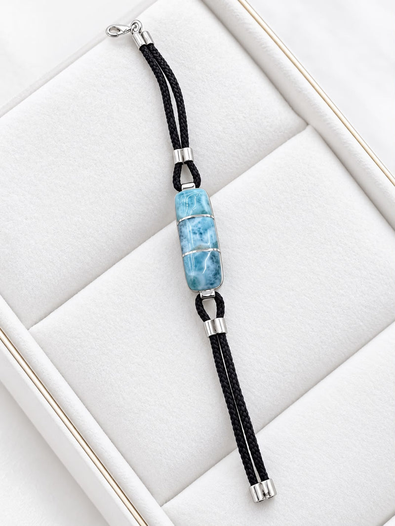 Larimar Men's Bracelet in 925 Sterling Silver