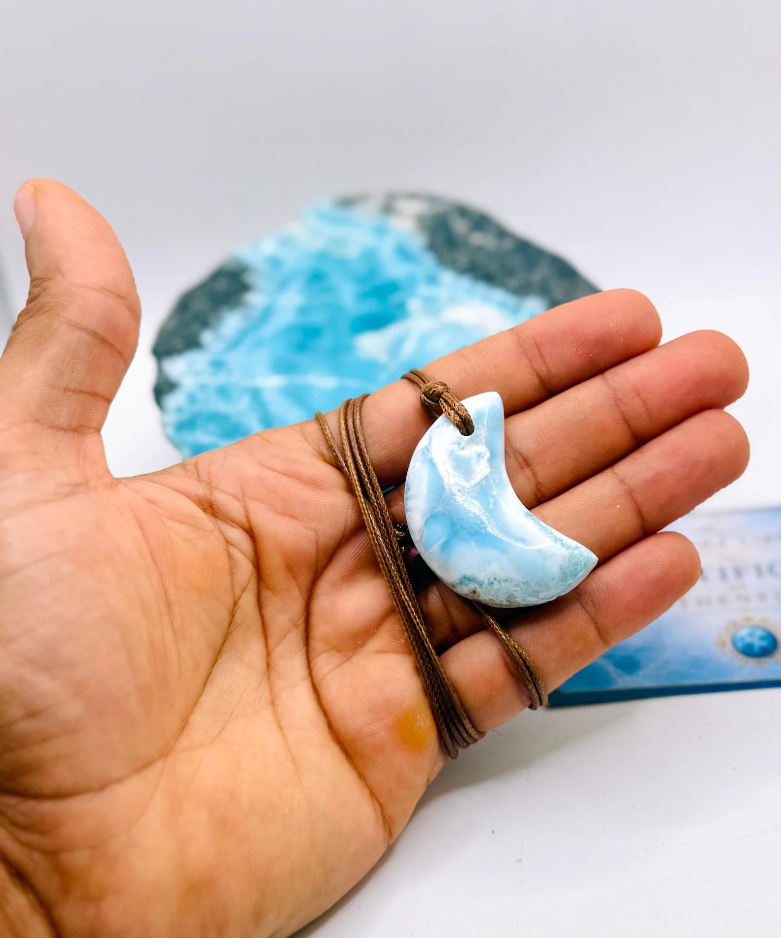 Larimar Moon Necklace