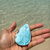 AAA Larimar Teardrop Pendant – Dominican Larimar, Sterling Silver