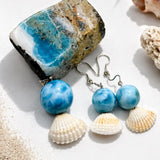 Larimar & Seashell Jewelry Set – Handmade Sterling Silver