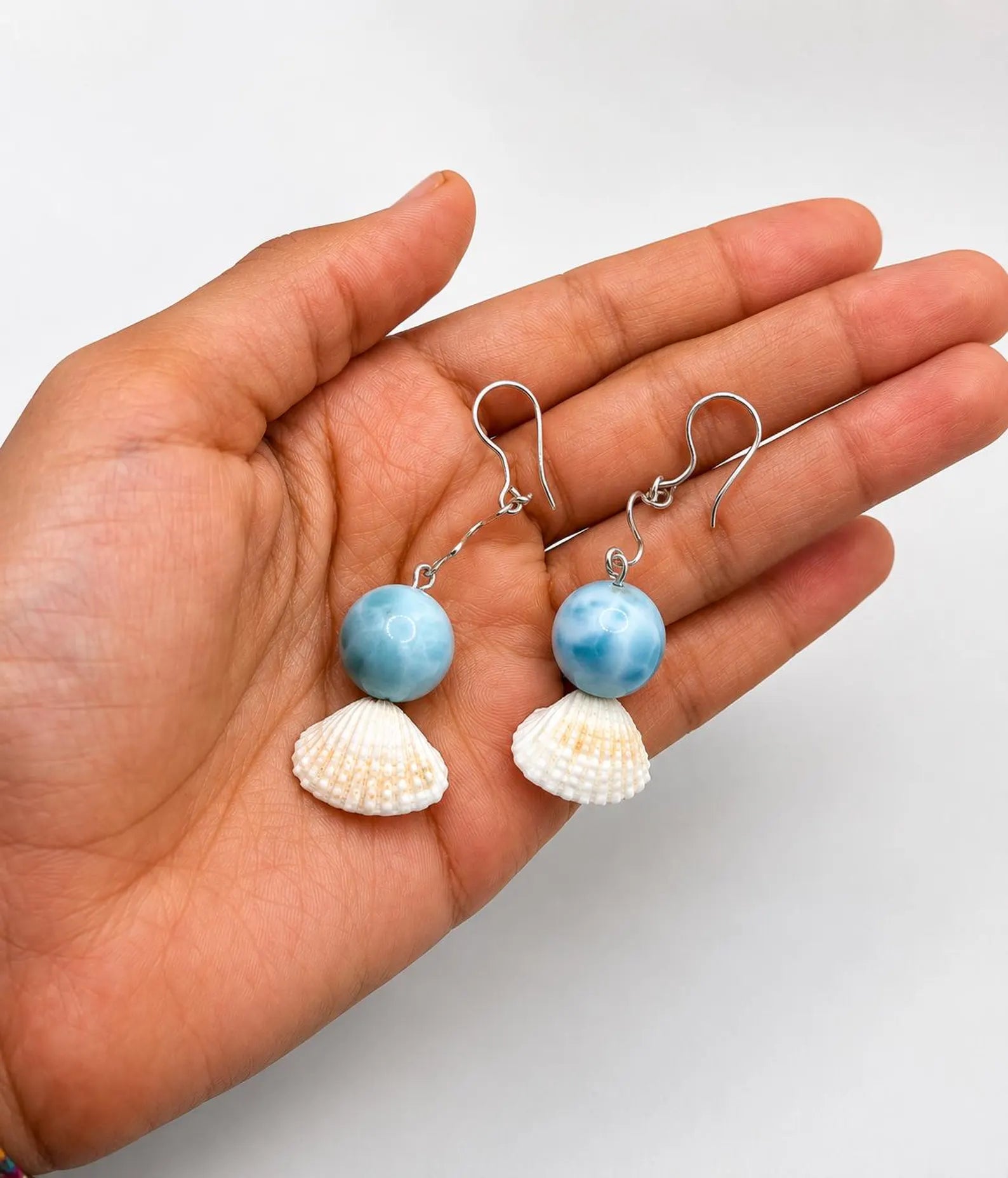 larimar  silver earrings