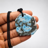 Specimen Larimar Taino Necklace on adjustable Cord for Men & Women