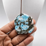 Specimen Larimar Taino Necklace on adjustable Cord for Men & Women