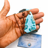 Larimar Stone Freefrom Cord Necklace