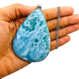 AAA Larimar Teardrop Pendant – Dominican Larimar, Sterling Silver