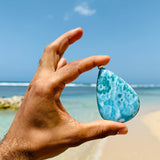 AAA Larimar Teardrop Pendant – Dominican Larimar, Sterling Silver