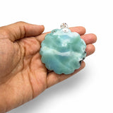 Larimar Flower Pendant in 925 Sterling Silver