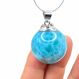larimar bead necklace pendant