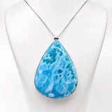 AAA Larimar Teardrop Pendant – Dominican Larimar, Sterling Silver