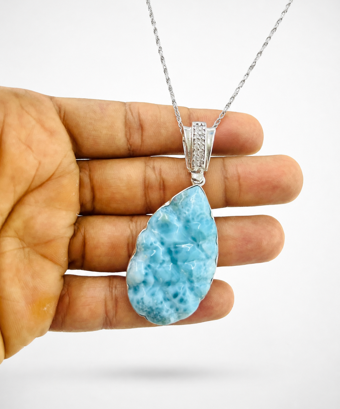 AAA Larimar Pineapple Pendant – 925 Sterling Silver