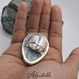 Larimar Teardrop Ring – Adjustable 925 Sterling Silver