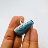 Larimar Ring – Trapezoid Cabochon 925 Sterling Silver Adjustable Statement Jewelry