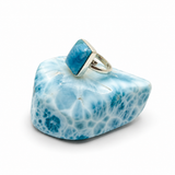 Square Larimar Adjustable Ring
