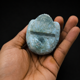 Larimar Skull Carving – Hand Carved Specimen Home Decor Collectors Gift