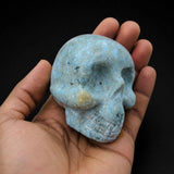 Larimar Skull Carving – Hand Carved Specimen Home Decor Collectors Gift