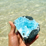AAA Larimar Slab 1089g – Rare Natural Blue Crystal Collector's Stone