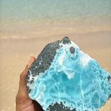 AAA Larimar Slab 1089g – Rare Natural Blue Crystal Collector's Stone