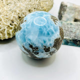 Larimar Sphere, 387g Dominican Stone Crystal Ball for Home Decor & Collectors