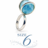 Larimar Spinner Ring – 925 Sterling Silver Sphere