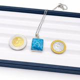 AAA Deep Azure Larimar Square Pendant – 925 Sterling Silver