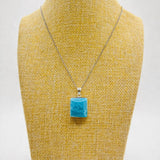 AAA Deep Azure Larimar Square Pendant – 925 Sterling Silver