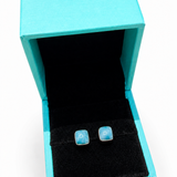 Larimar Square Earrings- 925 Sterling Silver