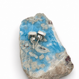 Larimar Square Earrings- 925 Sterling Silver