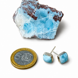 Larimar Square Earrings- 925 Sterling Silver