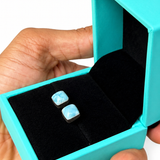 Larimar Square Earrings- 925 Sterling Silver