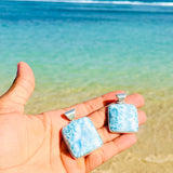 Larimar Square Pendant – 925 Sterling Silver Jewelry