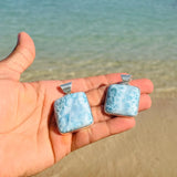 Larimar Square Pendant – 925 Sterling Silver Jewelry
