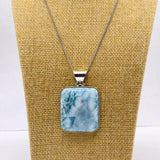 Larimar Square Pendant – 925 Sterling Silver Jewelry