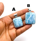 Larimar Square Pendant – 925 Sterling Silver Jewelry
