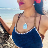 Larimar Square Pendant – 925 Sterling Silver Jewelry