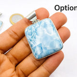 Larimar Square Pendant – 925 Sterling Silver Jewelry