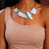 Larimar Multi-Stone Statement Silver Necklace