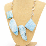 Larimar Multi-Stone Statement Silver Necklace