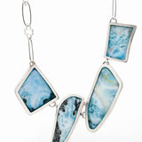 Larimar Multi-Stone Statement Silver Necklace