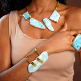 Larimar Multi-Stone Statement Silver Necklace