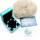 Larimar Station Bracelet in 925 Sterling Silver | Multi-Stone Chain Link Bracelet