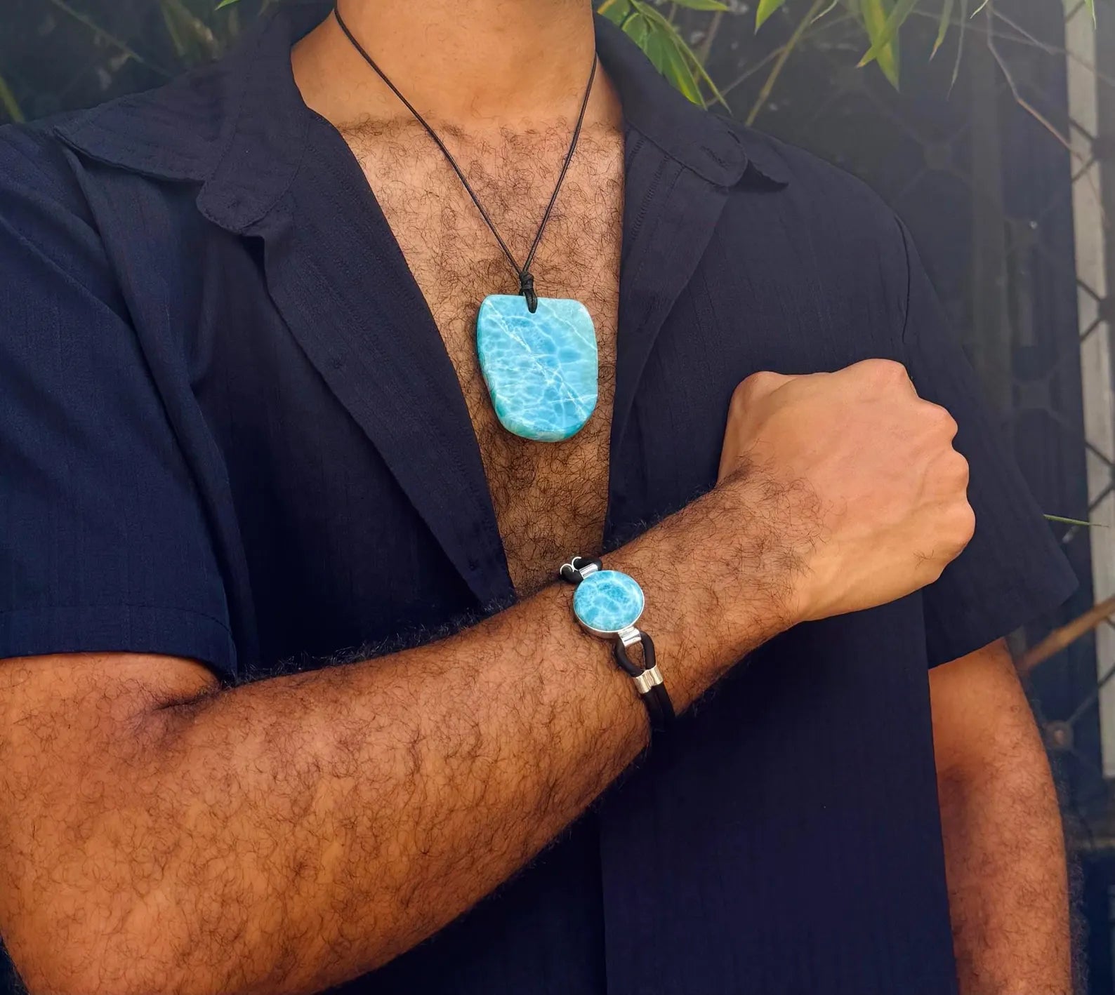 larimar bracelet and necklace