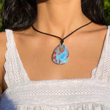 Larimar Jasper Stone Necklace With Red Inclusions for Men & Women