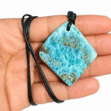 Larimar Necklace – AAA Dominican Blue Stone on Adjustable Cord for Men & Women