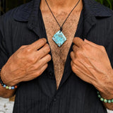 Larimar Necklace – AAA Dominican Blue Stone on Adjustable Cord for Men & Women